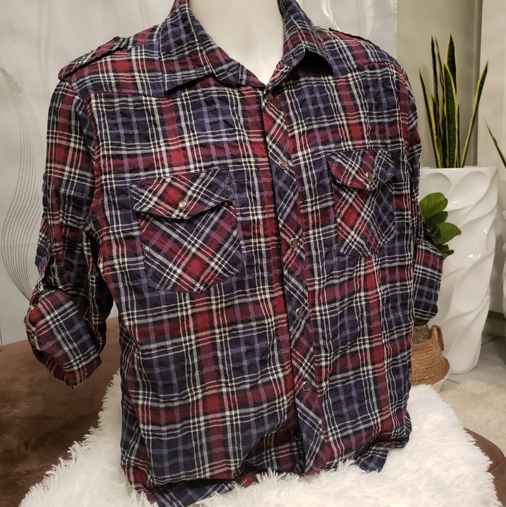 Vintage Red casual botton shirt